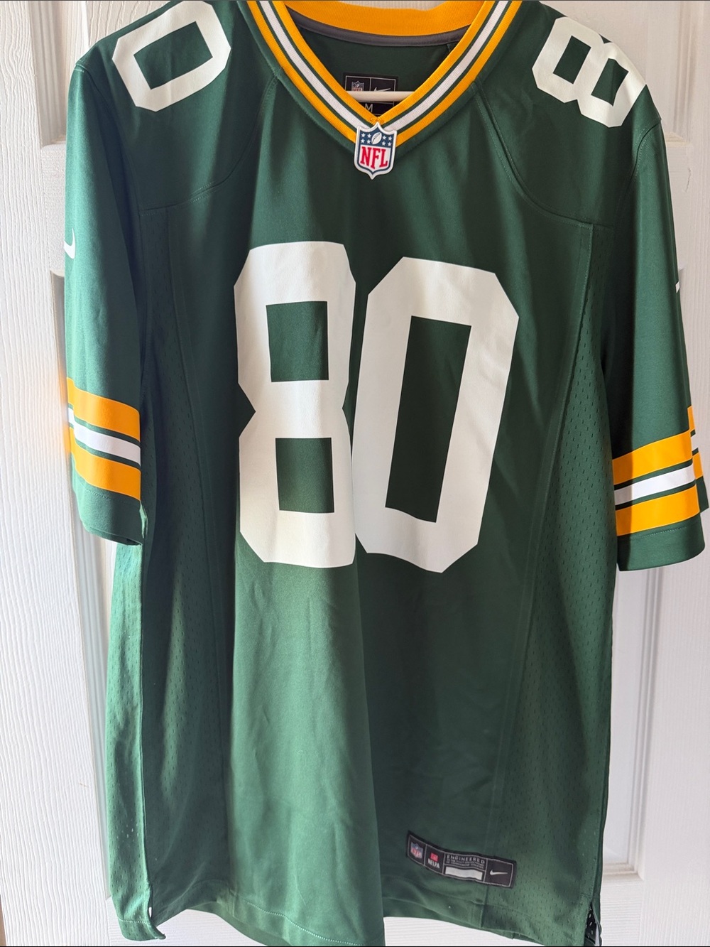Packers Donald Driver NFL Green Jersey #80 with White and Yellow Accents